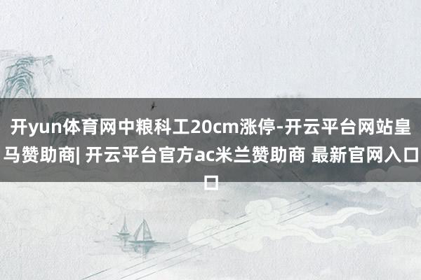 开yun体育网中粮科工20cm涨停-开云平台网站皇马赞助商| 开云平台官方ac米兰赞助商 最新官网入口